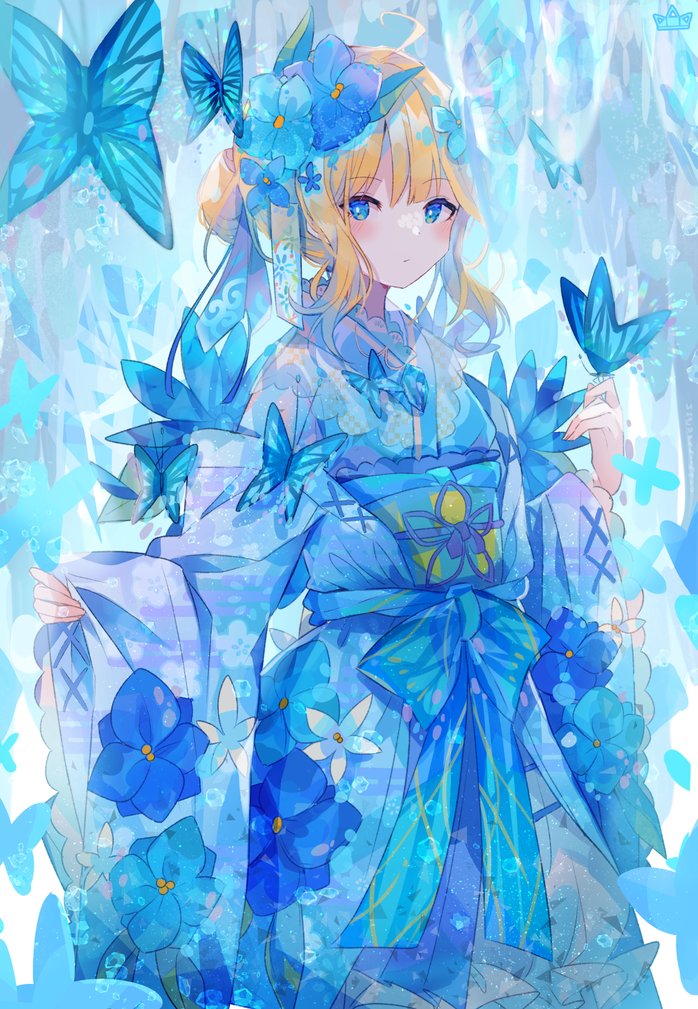 各位有没有好看的动漫壁纸,最好蓝色等一些明亮的颜色比较多那种?