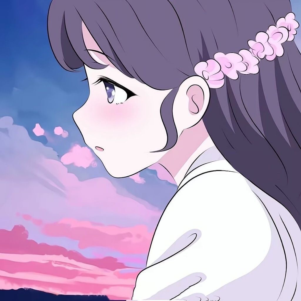 有没有长卷发超级温柔的动漫女生头像