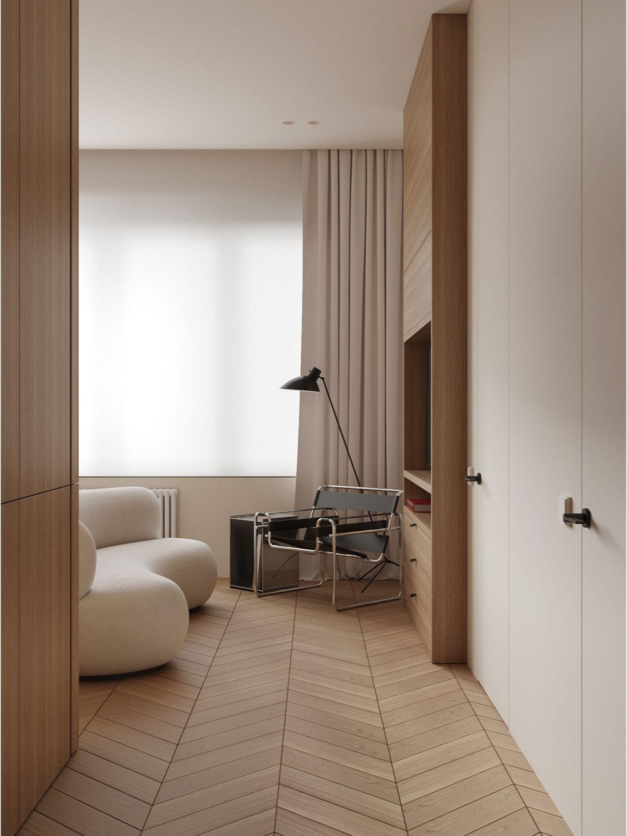 成都装修设计130平极简原木风实景图真的太美了