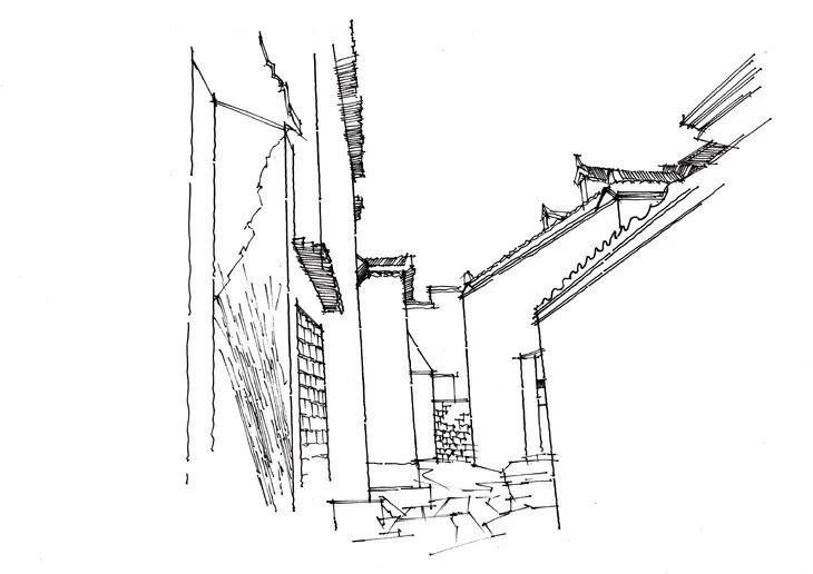一行手绘原创精选100幅中国古建筑钢笔画步骤图视频解说送给勤奋得让