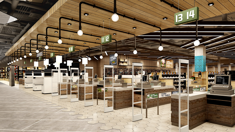 超市收银区的3种设计形式助力超市业绩增长