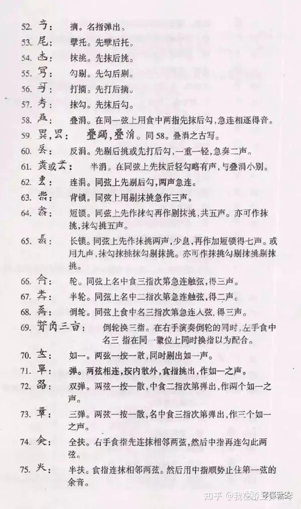 【古琴学习助手】176种古琴常用减字谱指法(图文) - 知乎