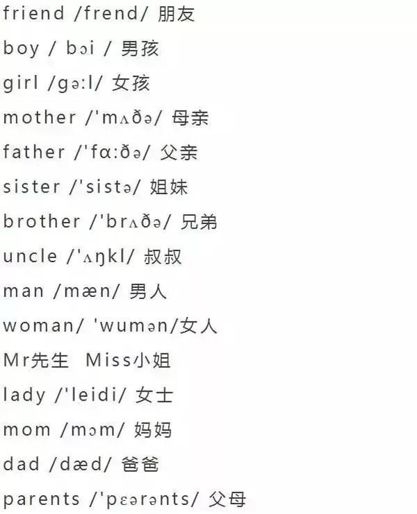 小学英语单词分类大全附音标值得家长为孩子收藏