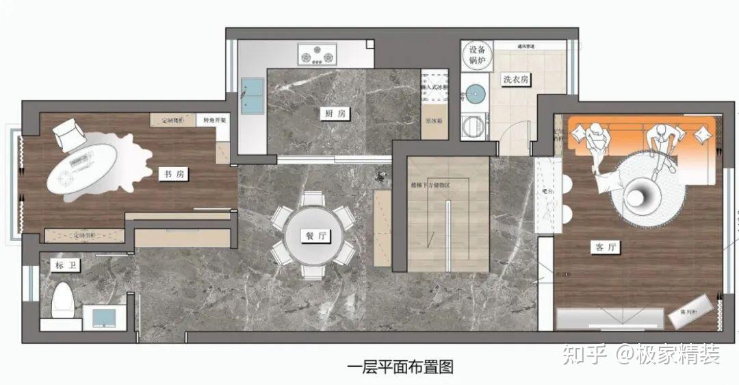 175㎡局改楼梯吧台软装配色37精装房里刻画家的印记