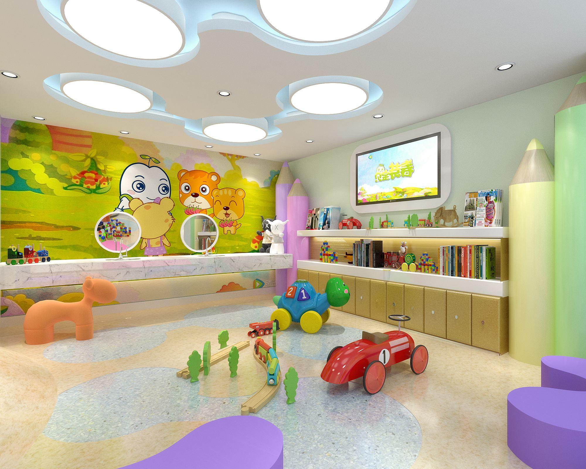 软垫,或区隔分明的小空间也鼓励儿童进行小团体活动学习,但地板布置须