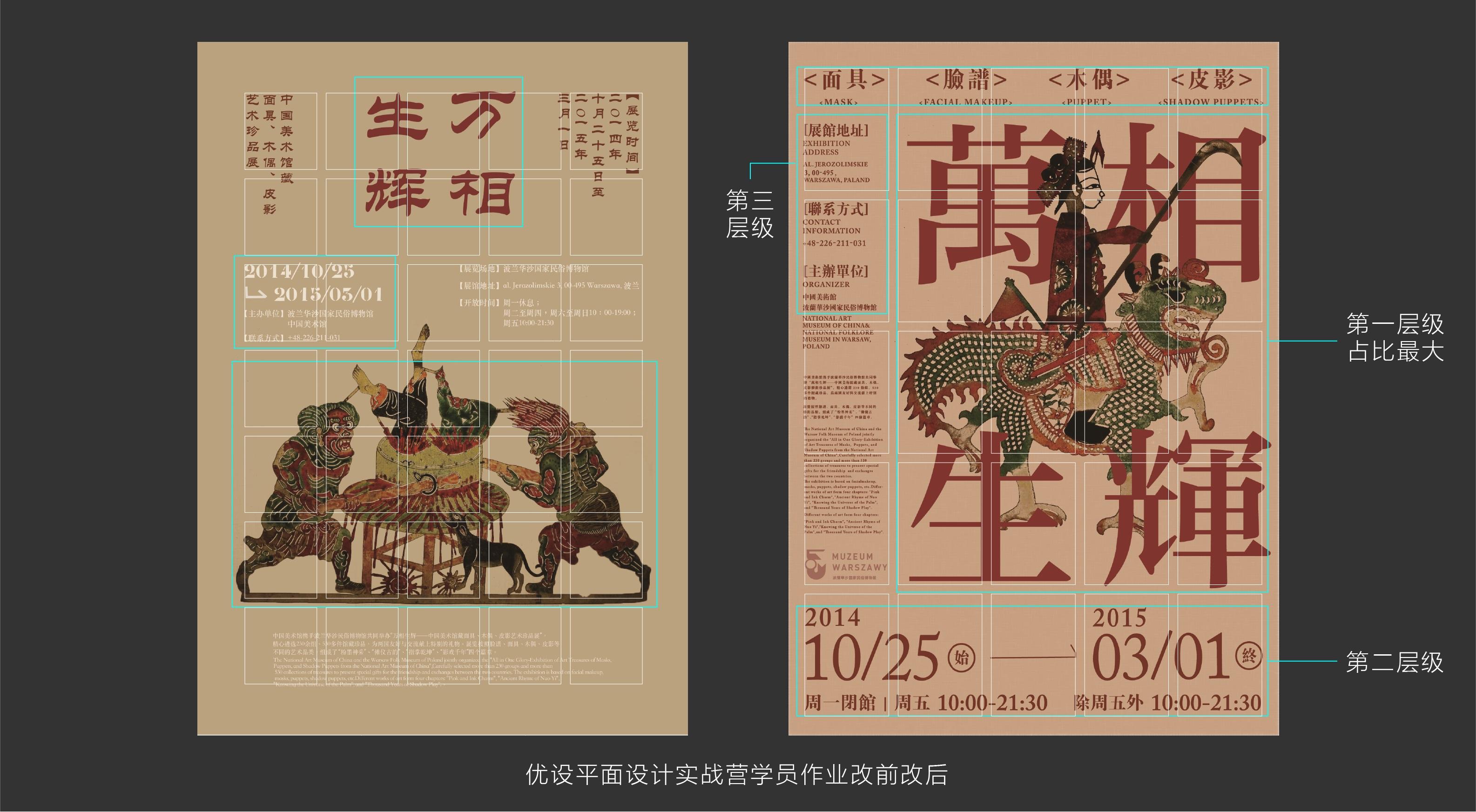 做好这一步,我们才能确定每个层级在海报中的版面占比大小,再结合网格