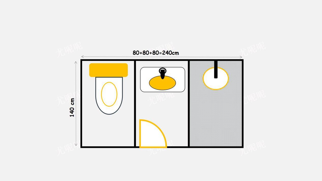 衛生間佈局尺寸圖