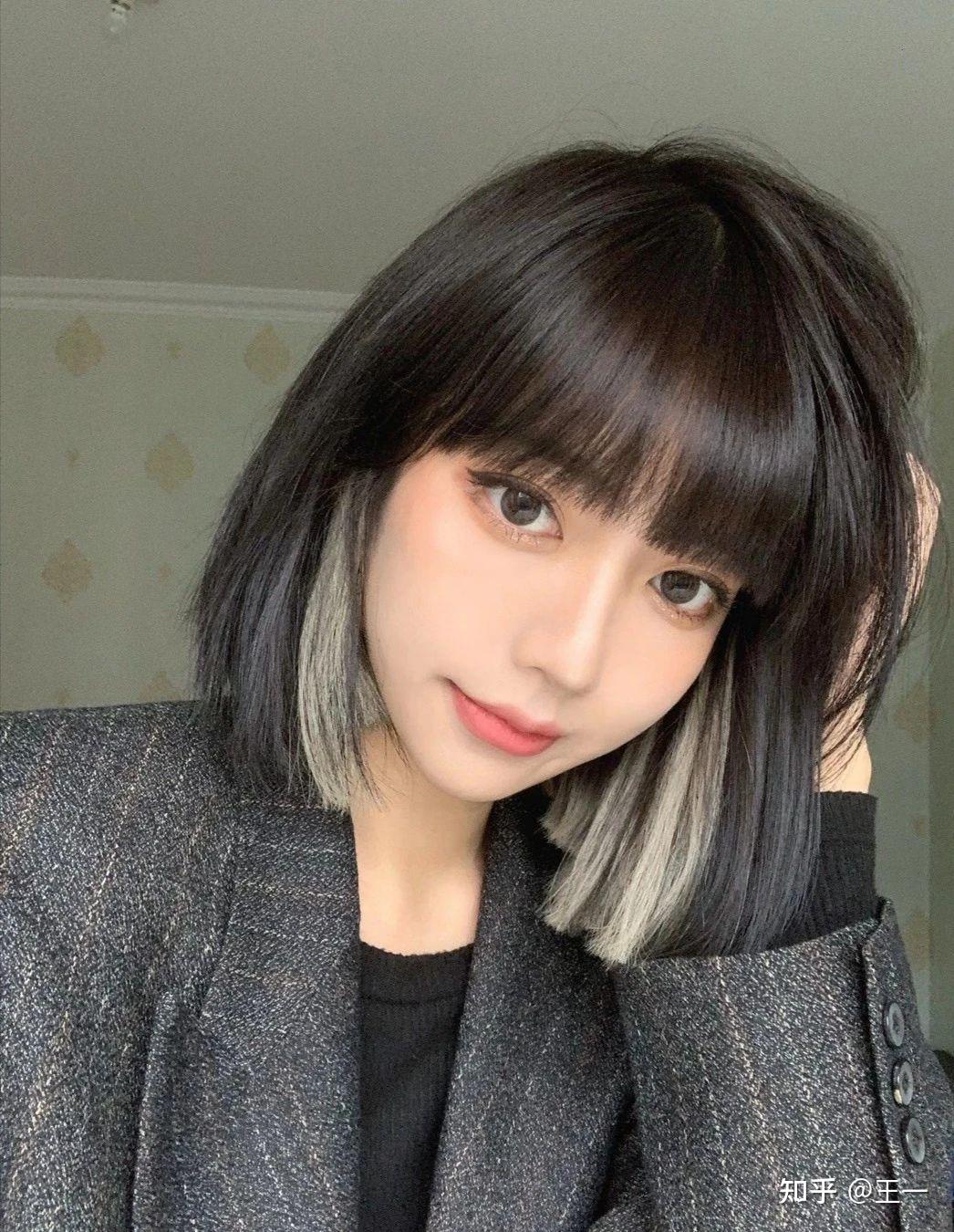 蓝黑色头发适合什么颜色的挂耳染? - 知乎