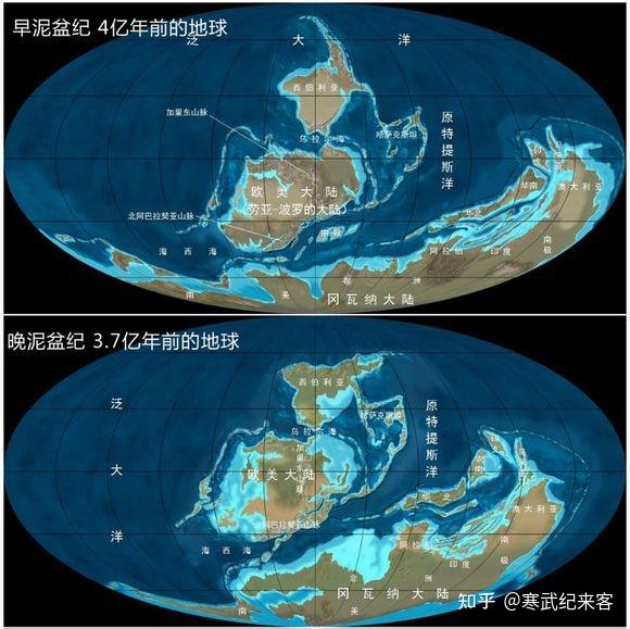 早泥盆纪(400ma) 4.0亿年前志留纪(430ma) 4.