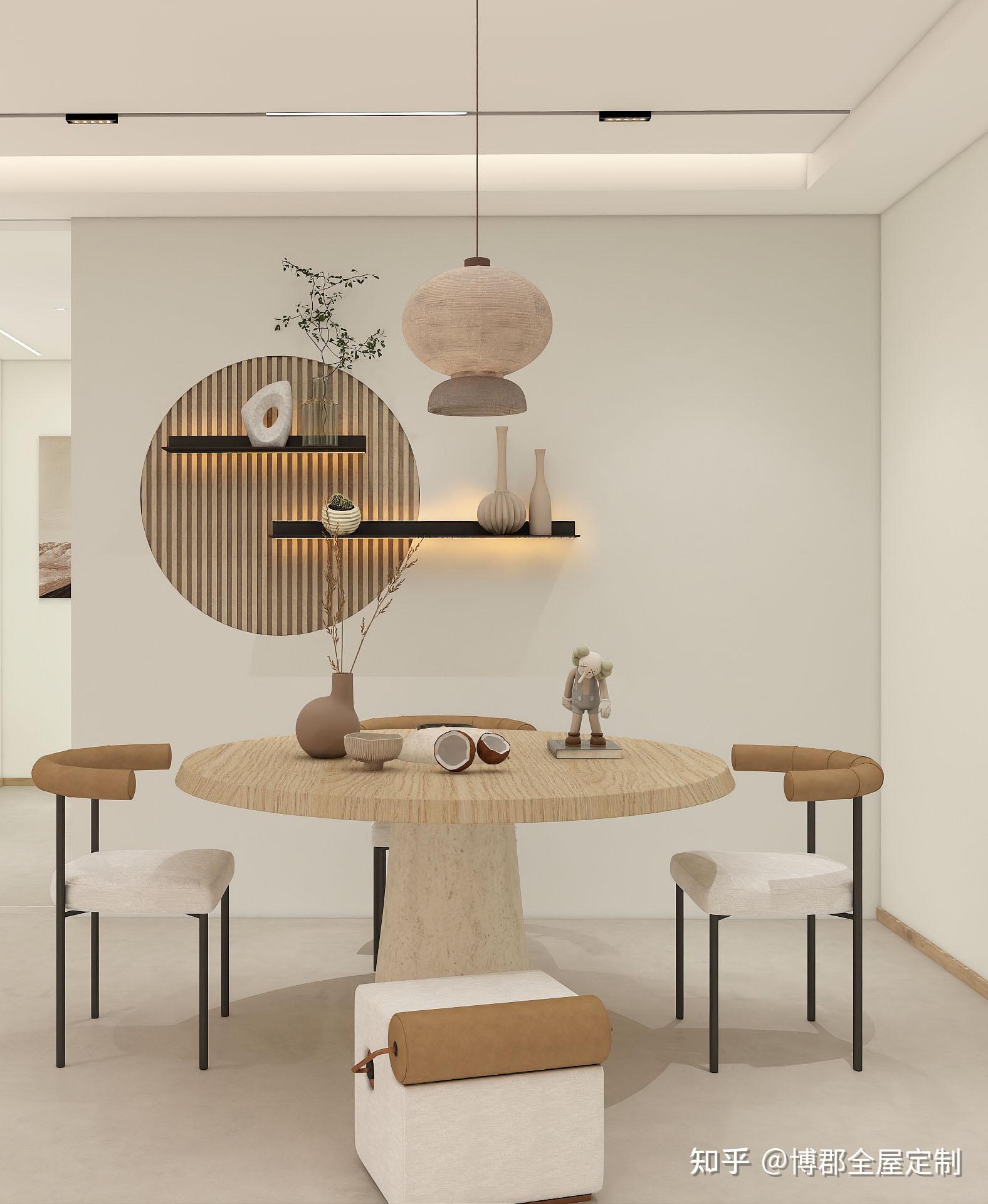 整体以自然的木质元素铺开,墙面,门板造型简约,沙发,地毯等软装颜色