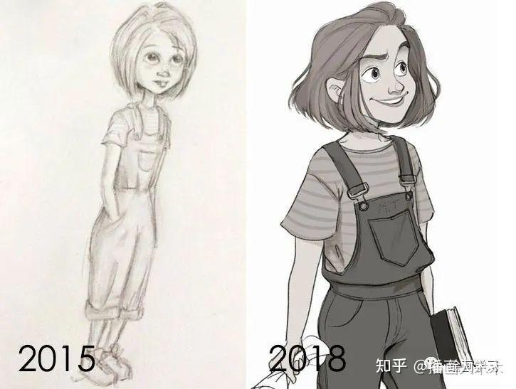 26位插画师重画自己10年前的画的效果对比，现在改画你10年前自己的画是什么的样子的呢？ - 知乎