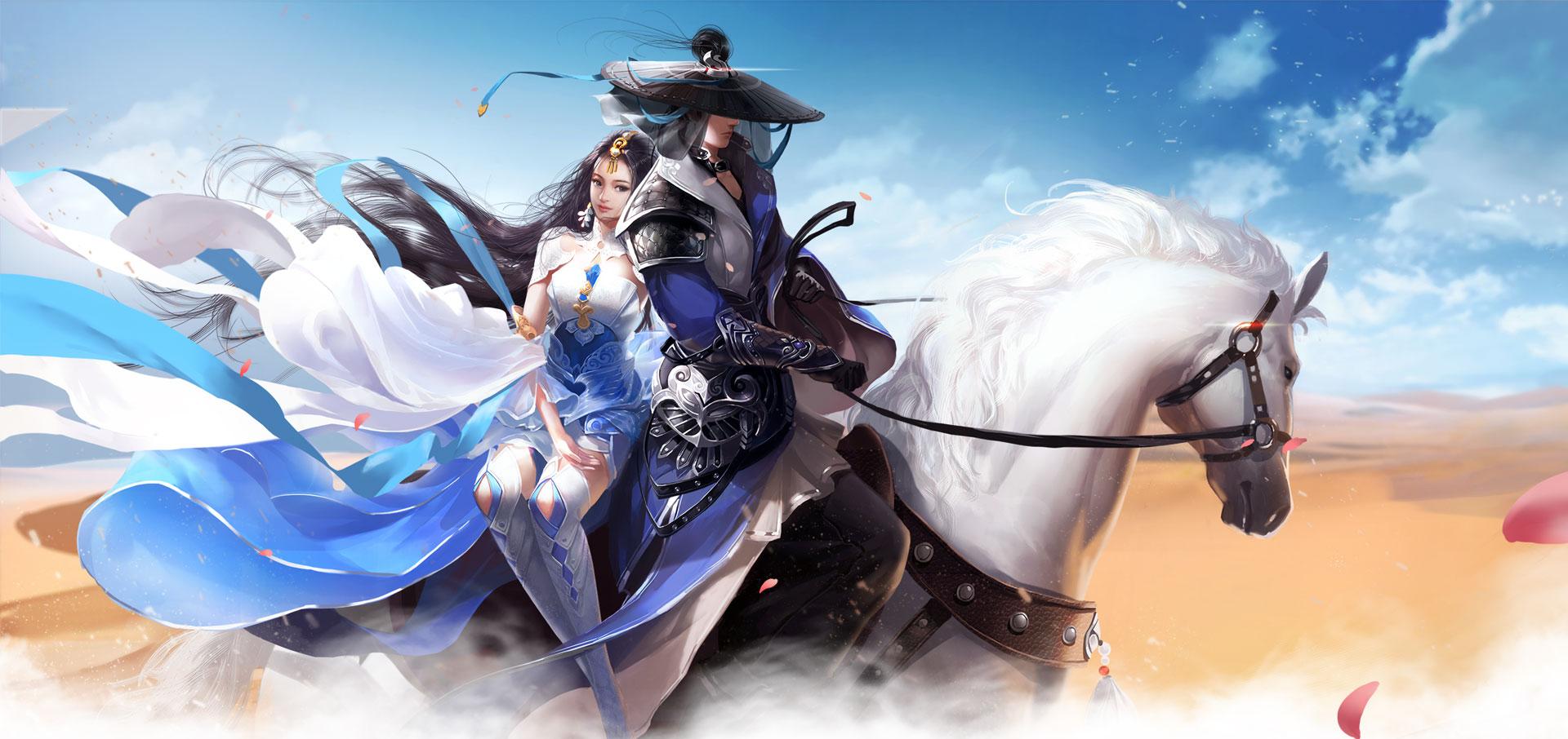 电脑cg壁纸,只存于幻境中的古风之人.