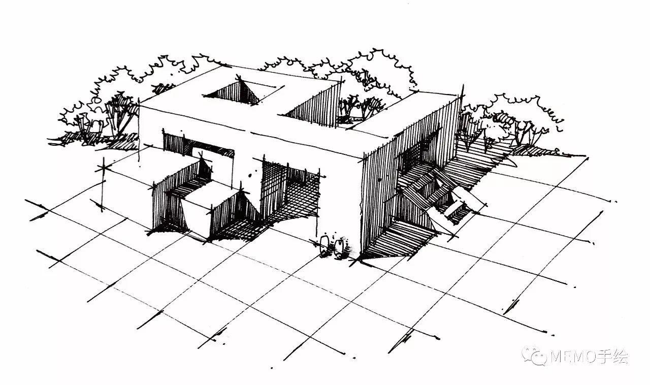 手绘教程体块及配景练习