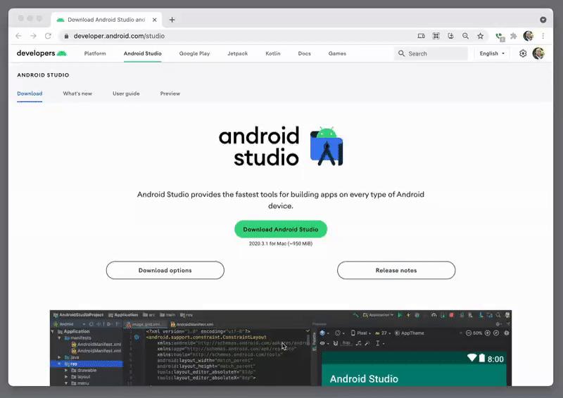 Android Studio Arctic Fox 2020.3.1.25