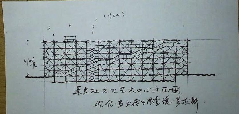 强强小课堂教你画建筑史难点图36蓬皮杜艺术中心立面图