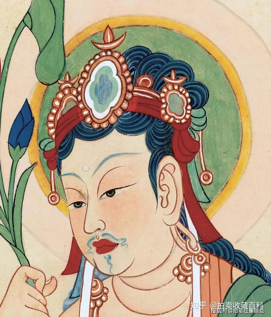 煌煌巨制宝相庄严——张大千最美之《初唐大士》 - 知乎