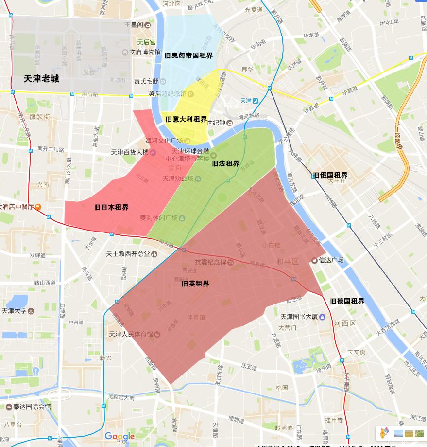 天津日租界区域图图片