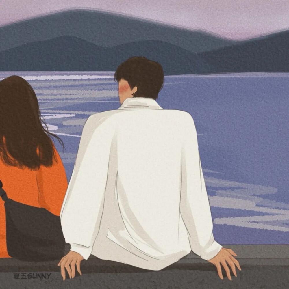 有没有好看的海边情侣头像