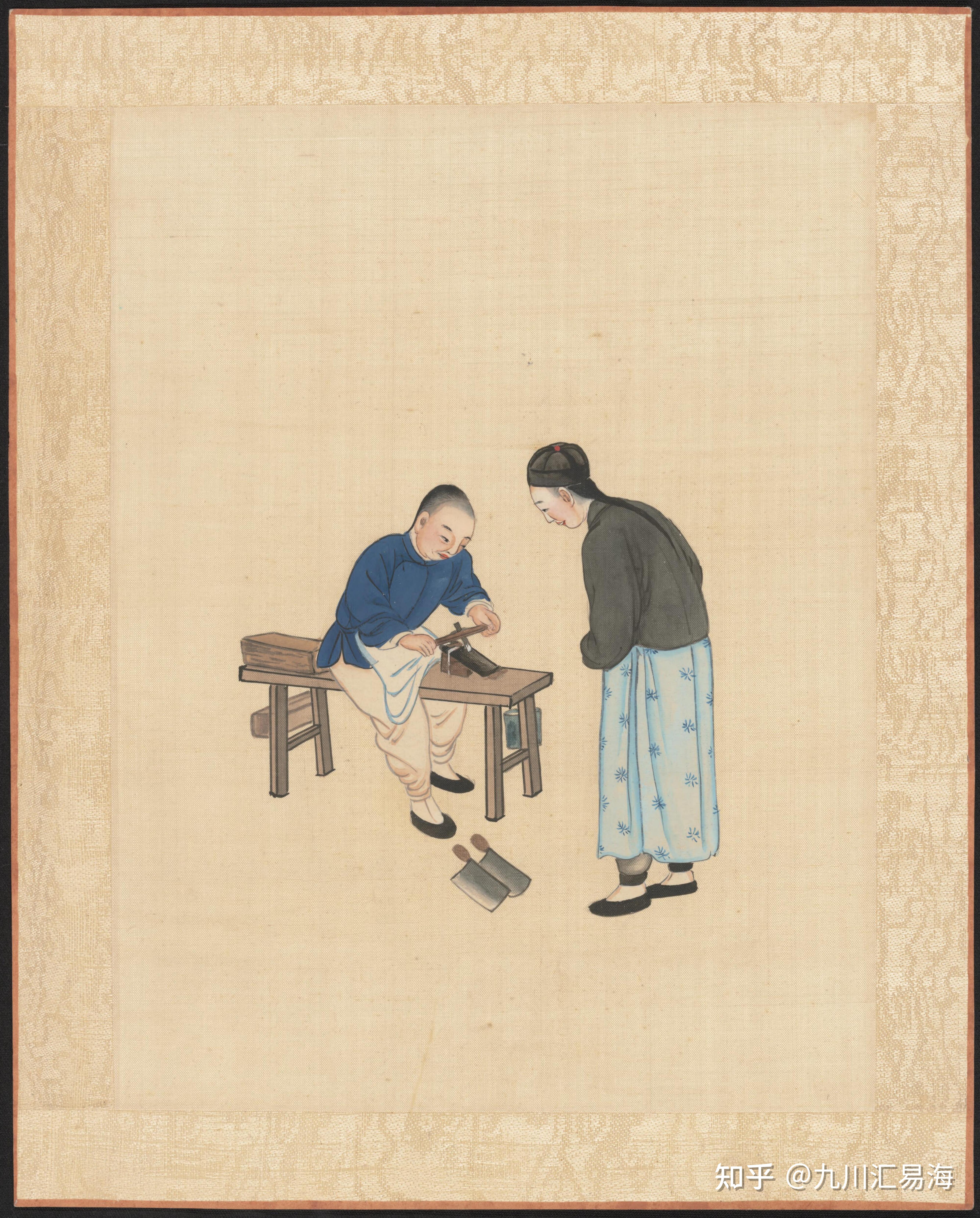 水彩画清代民间生活图集