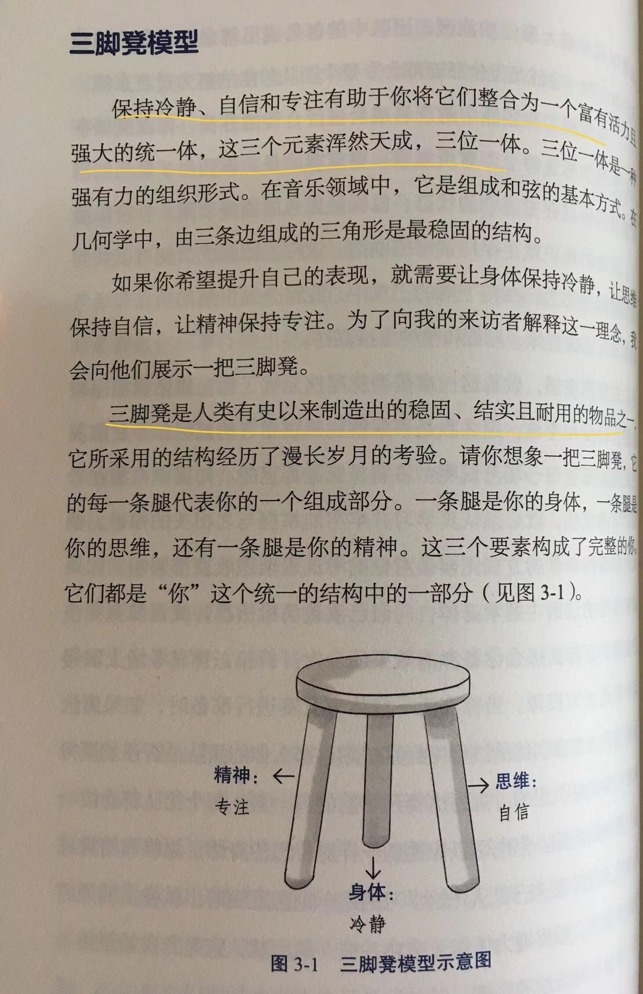 据此,作者提出考生们可以借助"三角凳模型",即让身体保持冷静,让思维