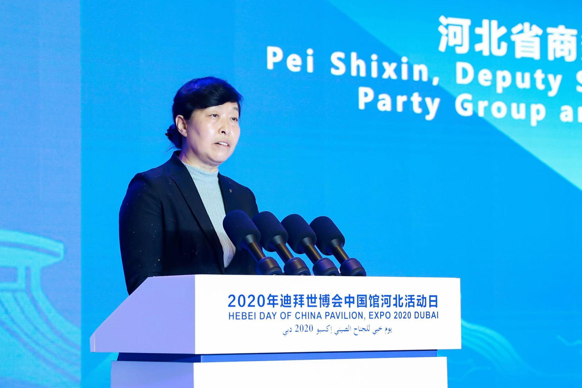 河北省商务厅一级巡视员裴世馨女士推介河北省在贸易,投资等方面优势