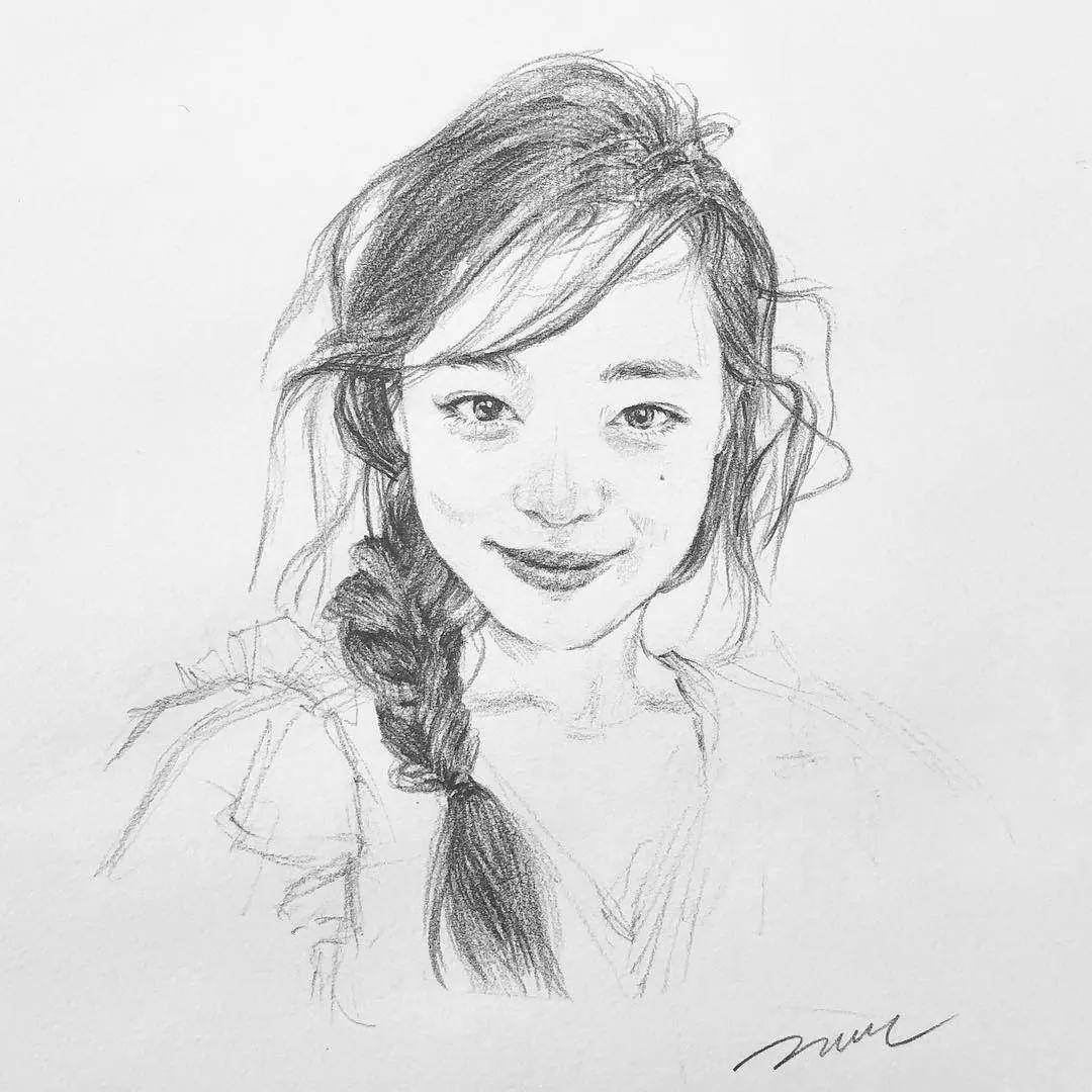 这组韩国美女素描头像真的好看! - 知乎