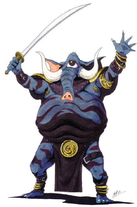 在恶魔召唤师里还有大象形态的版本,这个样子是以上述抹黑中作为佛敌