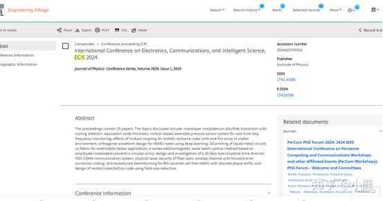 往届已EI检索|第二届电子、通信与智能科学国际会议（ECIS 2025） - 知乎