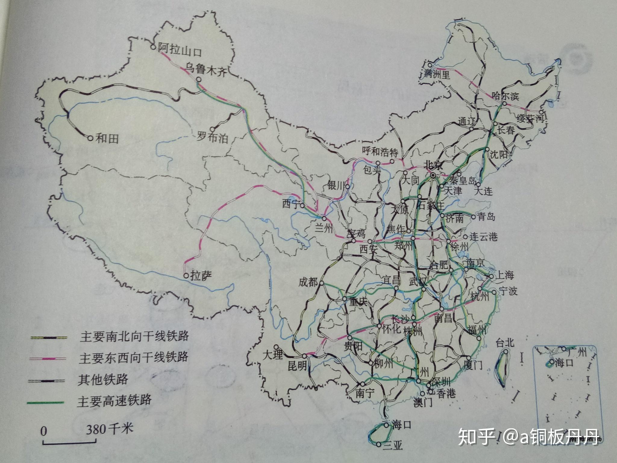 中国铁路干线分布