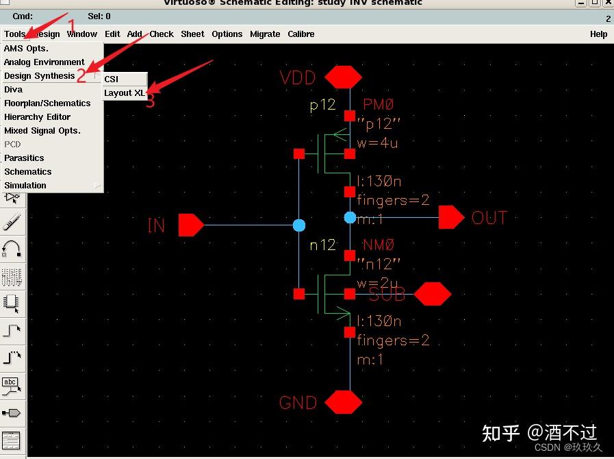 （七）反相器的版图绘制、DRC、LVS、PEX、后仿真笔记-----基于B站chris老师教学 - 知乎