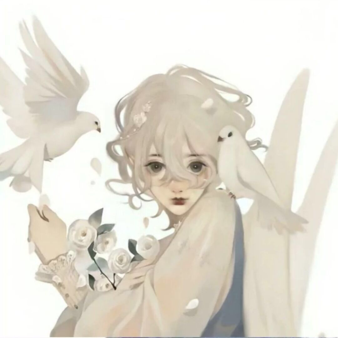有没有长卷发超级温柔的动漫女生头像