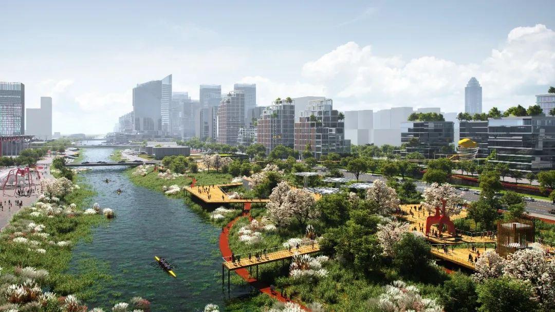 项目分享丨蓝绿城链,水岸潮都——海宁市城西cbd城市设计