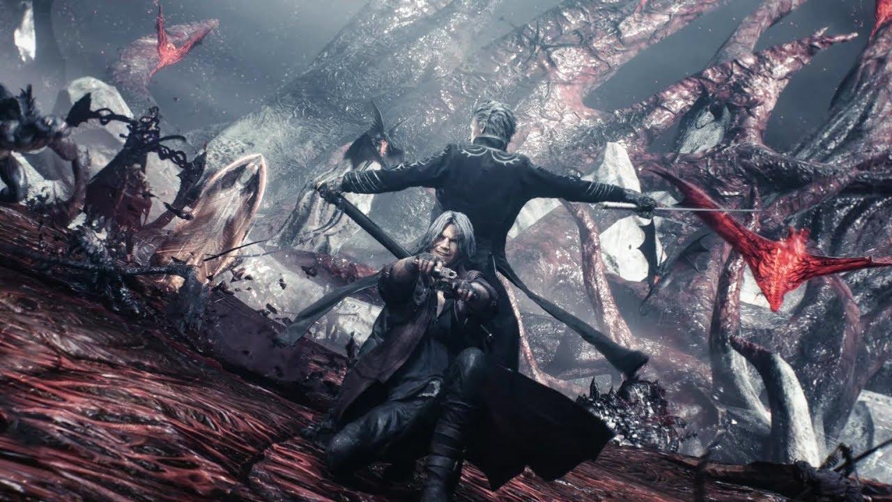 请问有没有鬼泣5最后一幕那个但丁和维吉尔背靠背的高清壁纸