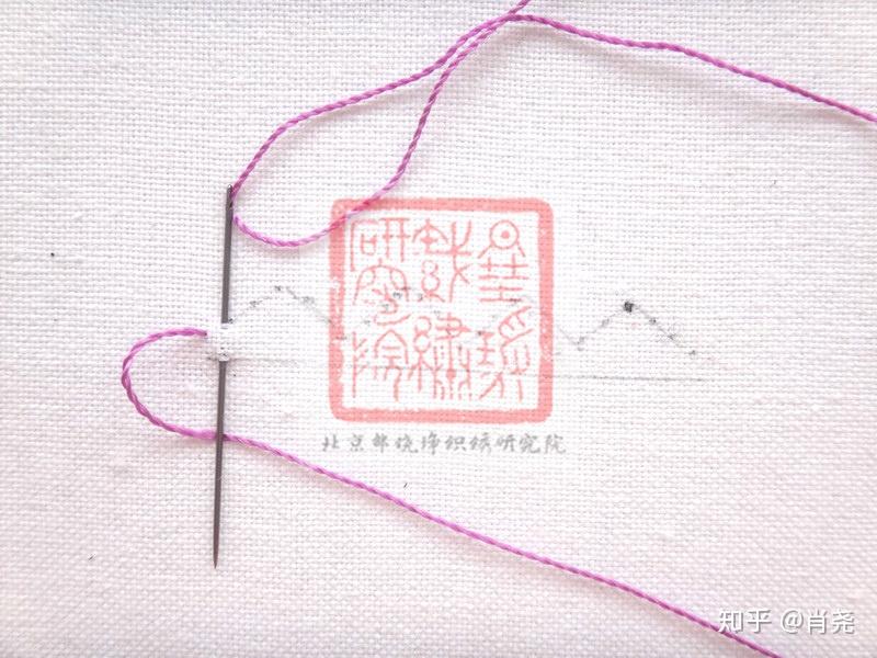 中国刺绣针法锁针单侧直边锁针