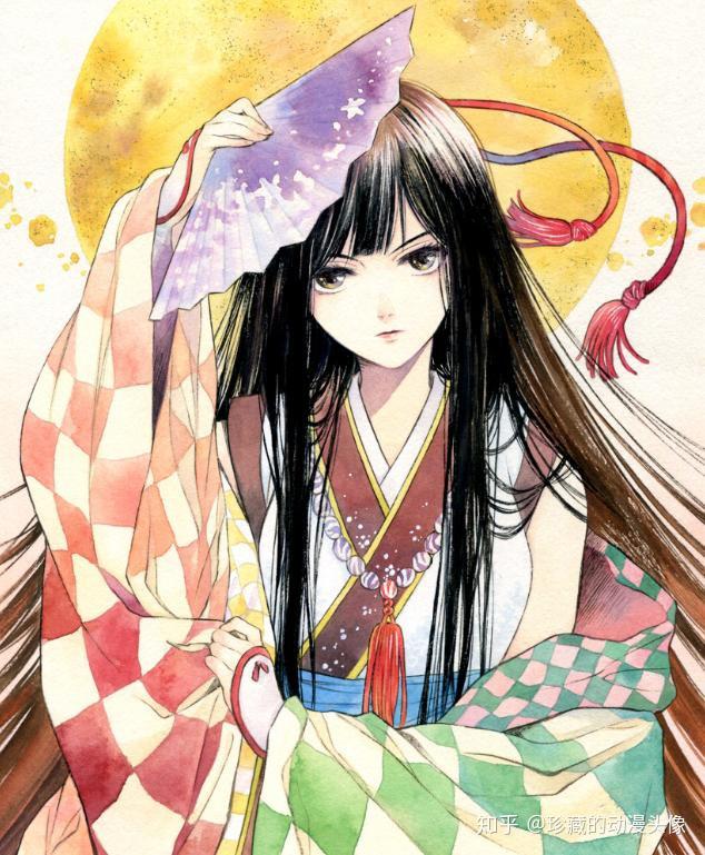 二次元和风美图身穿和服亭亭玉立颇有神韵的漂亮女生