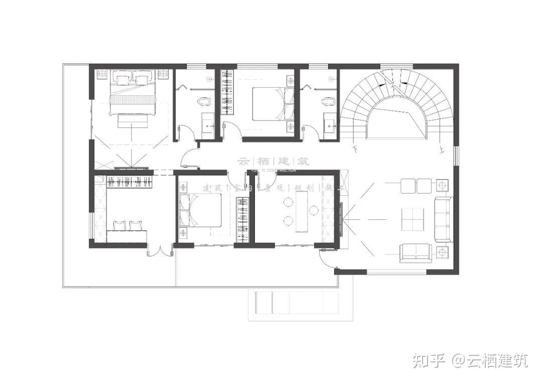 湖南宁乡丨384㎡坡屋顶二层阁楼的现代风别墅