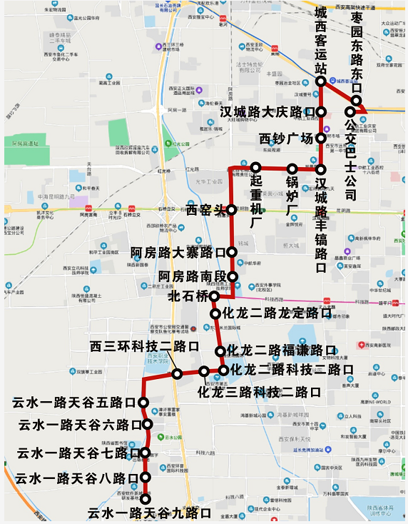 西安12路公交车路线图图片