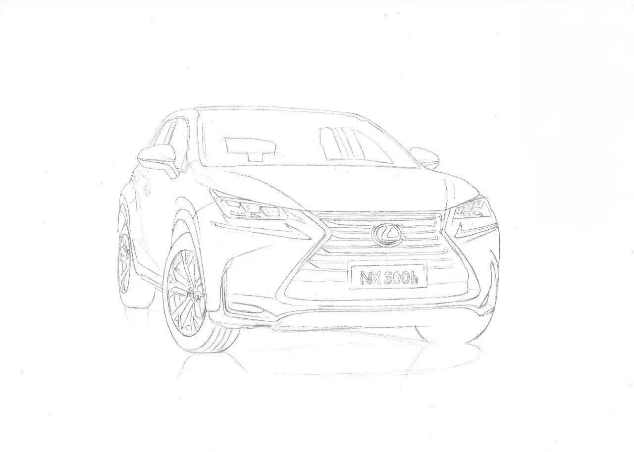 雷克萨斯nx facelift了,想起当初画过一副nx就此来聊聊它的设计吧