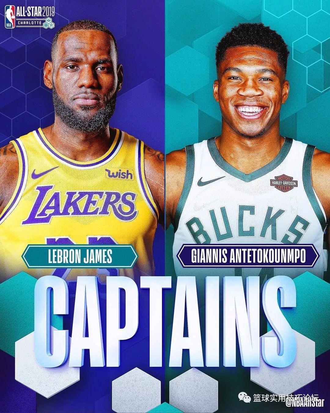 詹姆斯字母哥领衔2019nba全明星首发阵容官方海报