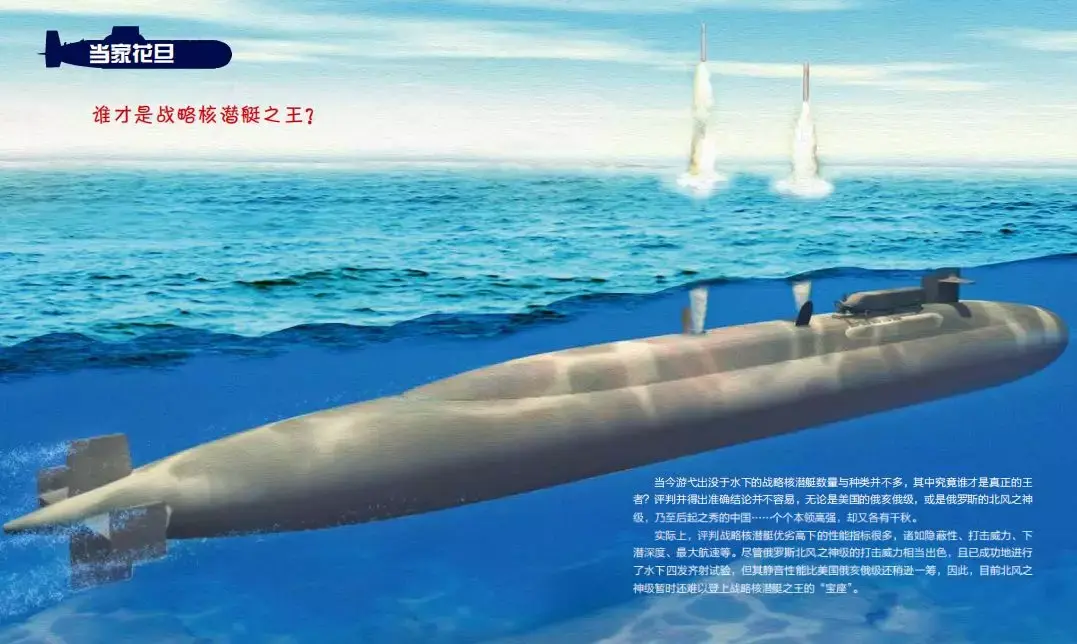现代核潜艇的发展概况采用纯手绘对比图