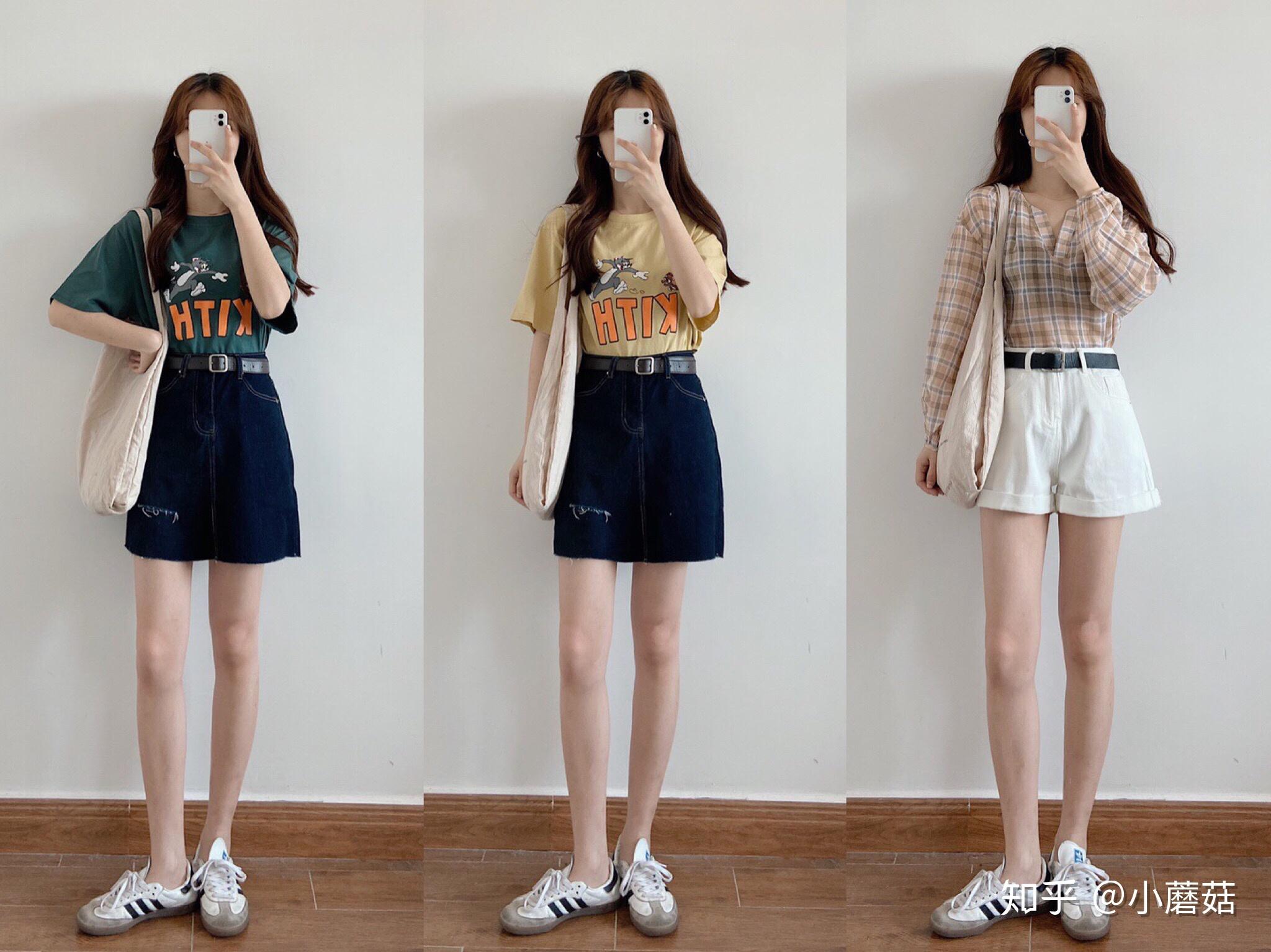 求推荐圆脸155小个子女大学生夏季穿搭