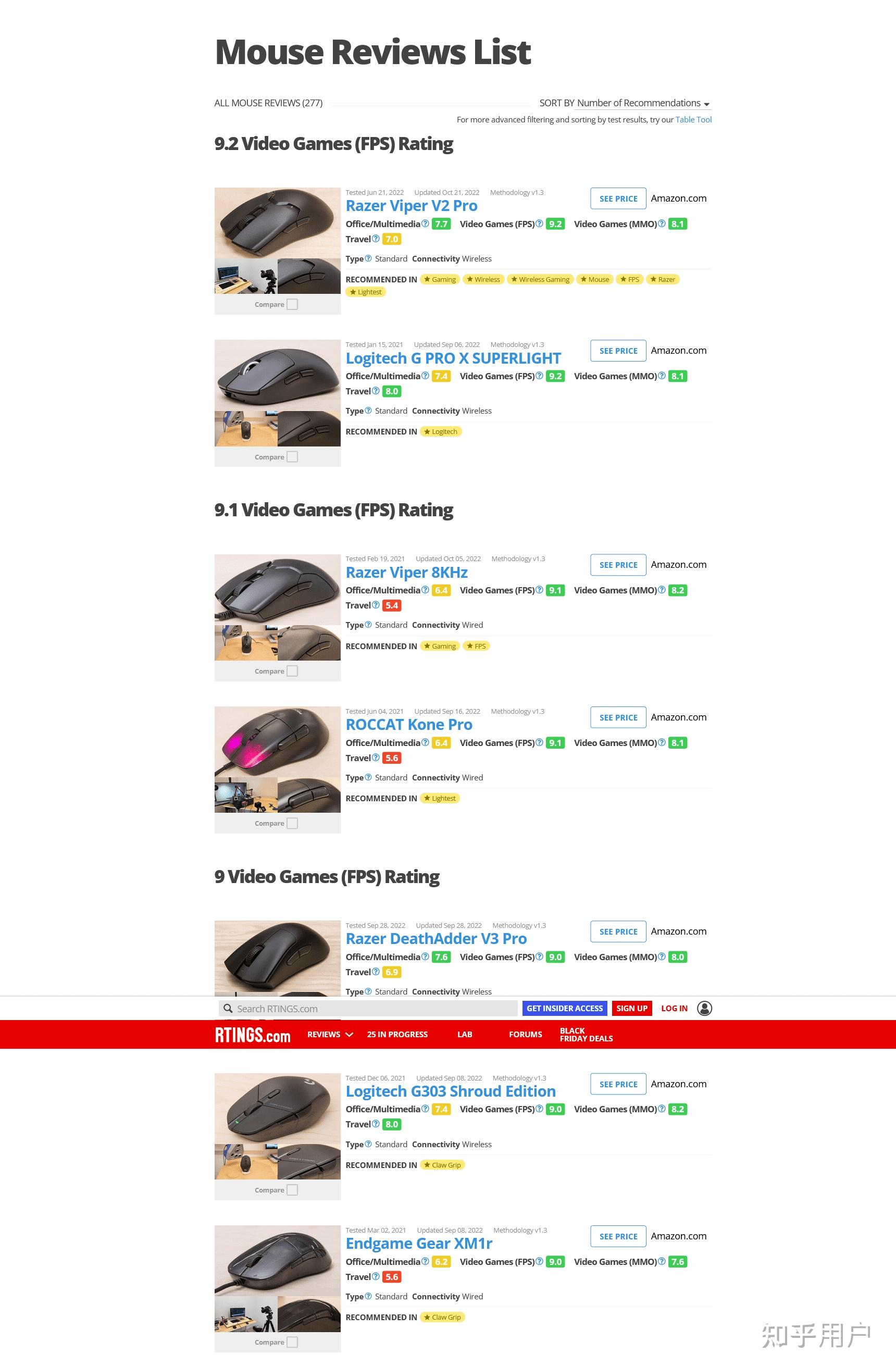 Mice Sensor Ranking 主流鼠标传感器排名是怎么样的? - 知乎