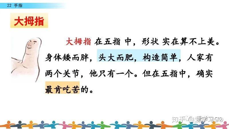 部编版语文五年级下册第22课《手指》课文朗读+知识要点+图文讲解+同步练习 - 知乎