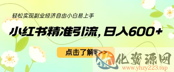 小红书精准引流，小白日入600+，轻松实现副业经济自由（教程+1153G资源）