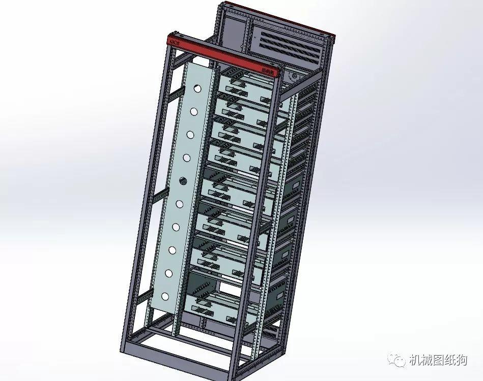 工程机械抽屉柜钣金结构3d模型图纸solidworks设计