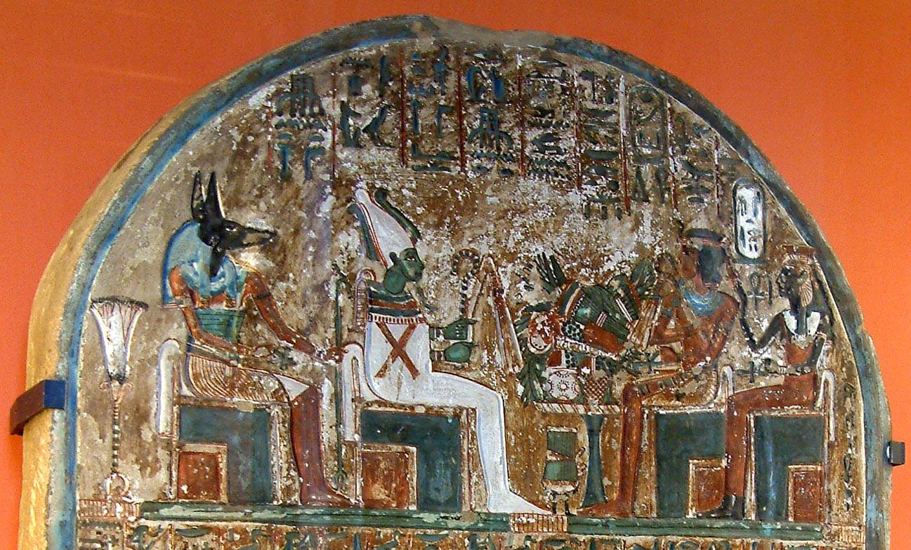 奥西里斯,面向阿蒙霍特普一世与其母【大图】与 irynefer 墓中的壁画