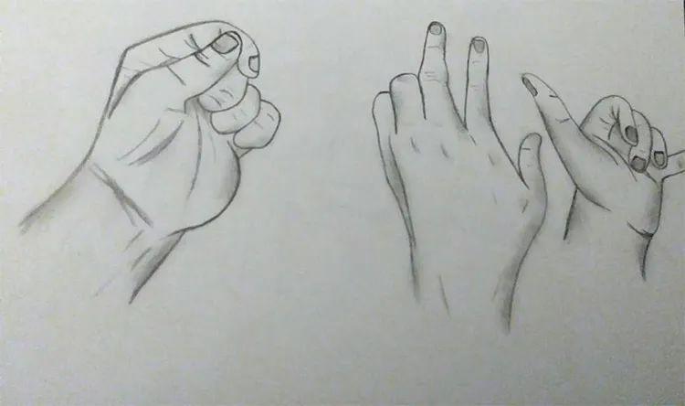 我画的是爪别人这画的才是手100多幅手绘图快速草图和手部研究