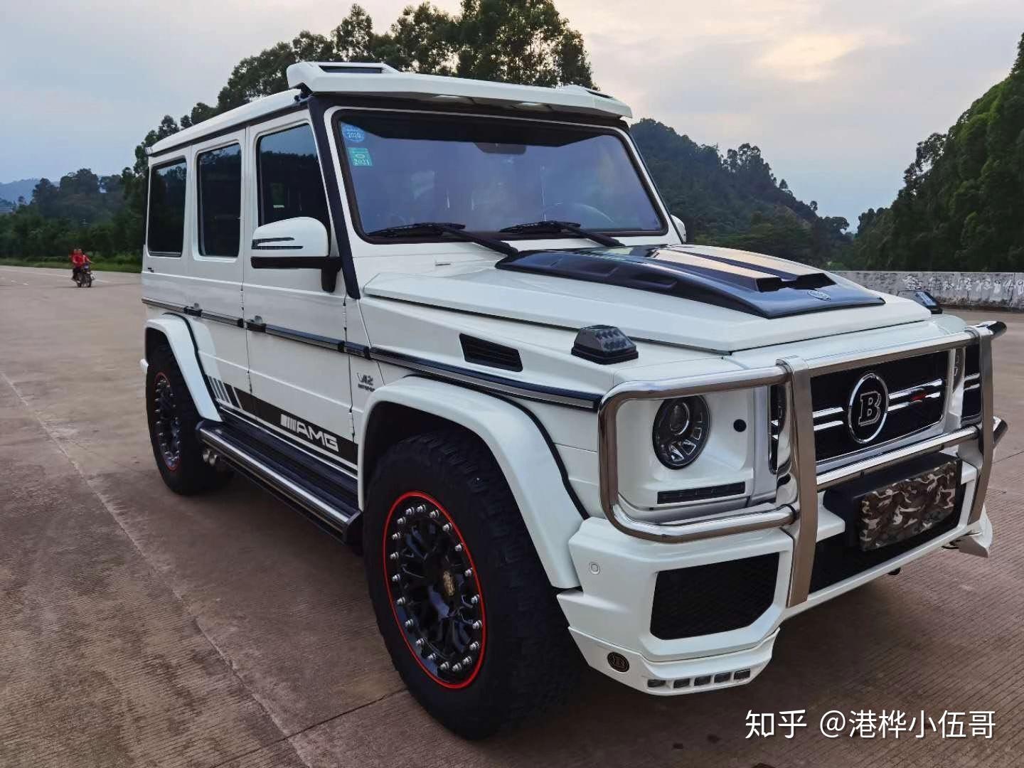 15款改17款奔驰巴博斯限量版g65amgv1260t630匹白色黑红格子内eco启停