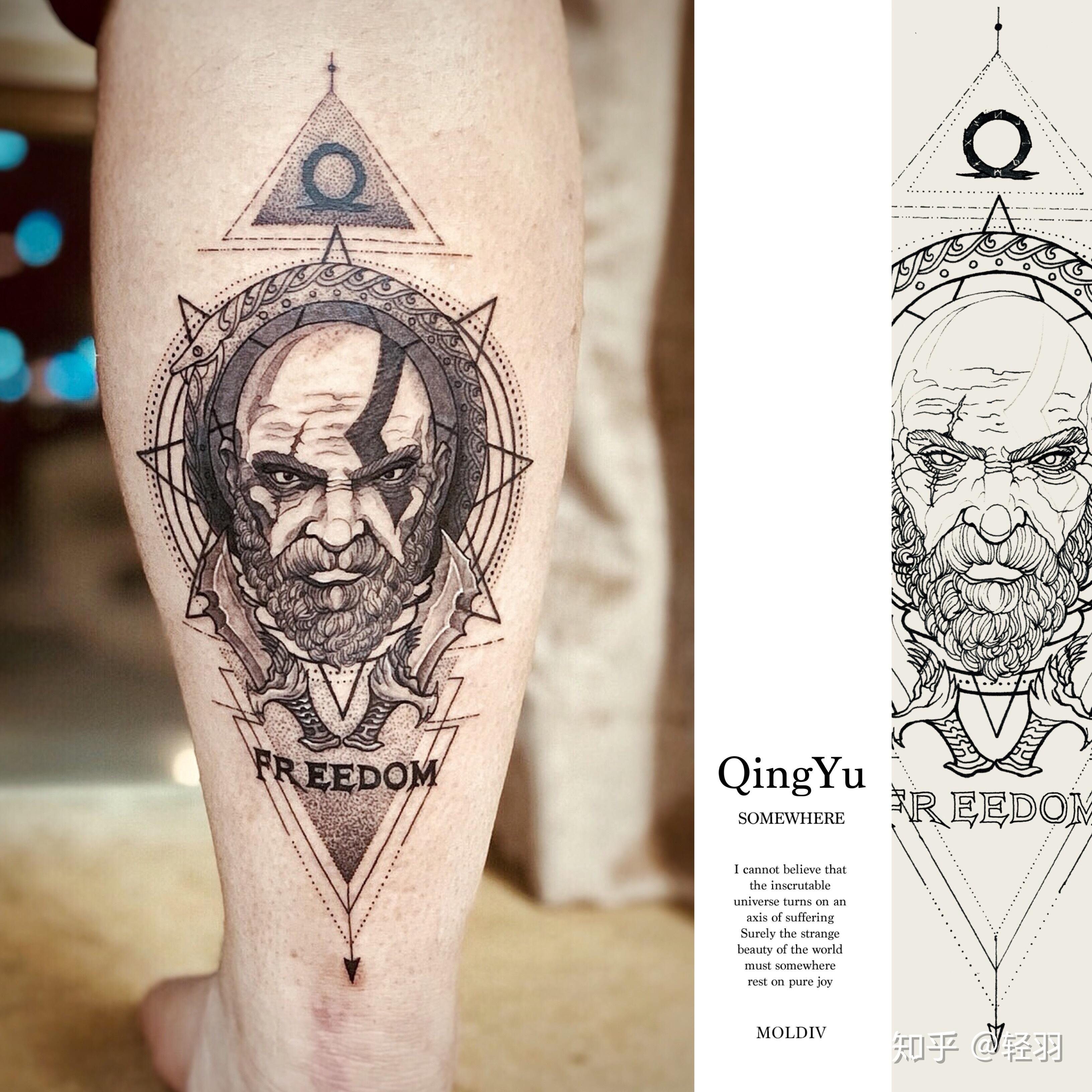 战神奎托斯 #纹身#几何刺青