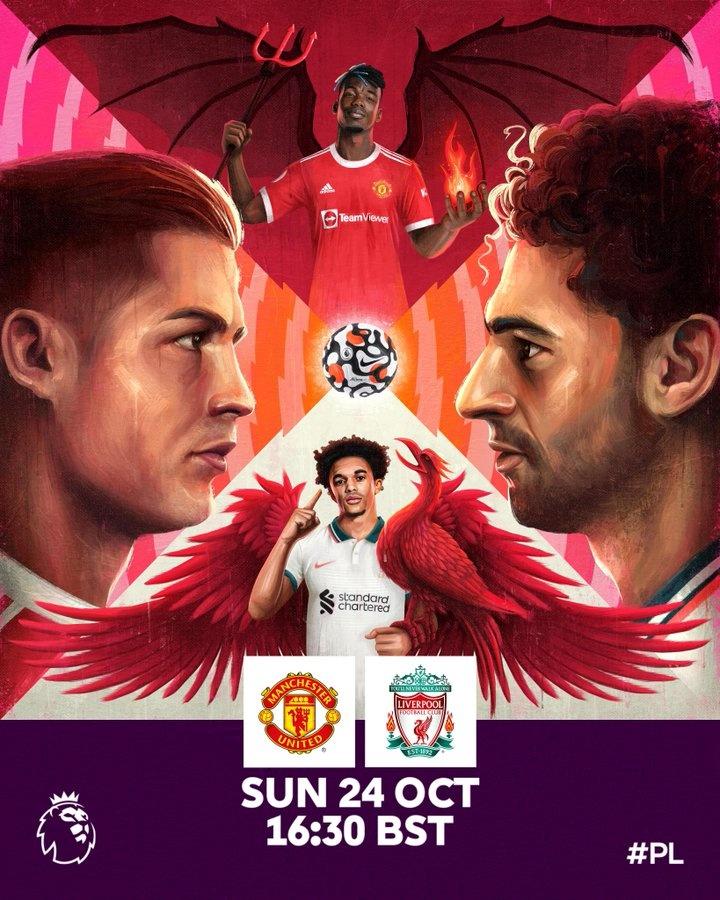 c罗pk萨拉赫英超官方双红会海报是时候让自己成为英雄了